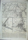 Original Old Antique Print 1863 Plan Pittsburg Defences Washington General Map