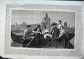 Old Antique Print 1863 Sick Call Doctor Man Boat River Lawless Fine Art 19th