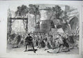 Original Old Antique Print 1863 Scene New Opera Faust Majesty Theatre Men Sword
