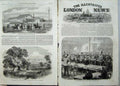 Old Antique Print 1863 Colonel Crawley Barracks Mhow Aldershot Clubhouse 19th