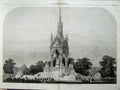 Old Antique Print 1863 National Memorial Prince Consort Statue Fine Art 19th