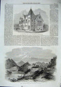 Old Antique Print St Pauls Church Birkenhead 1864 Missionary New Zealand 19th