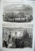 Old Antique Print 1864 Cape Wellington Railway Train Christmas Greenwich 19th
