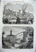 Old Antique Print 1864 Convent Onofrio Rome Tasso Elmshorn Frederick Art 19th