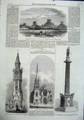 Old Antique Print Bartlow Hills Essex 1864 Memorial Prince Consort Chapel 19th
