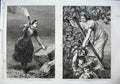 Old Antique Print 1864 Woman Beacon Lamp Grape Gathering Naples Fine Art 19th