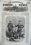 Original Old Antique Print 1864 Danish Infantry Siers Uniform Rifles Fine Art