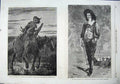 Original Old Antique Print 1864 Sier Horse Man Rifle Horse Uniform Sword Art