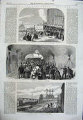Old Antique Print Charring Cross Railway 1864 Signal Station Bridge Art 19th