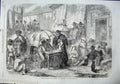 Old Antique Print 1864 Letter Writers Dealers Cigar Ends Rome Street Art 19th