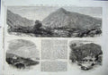 Old Antique Print 1864 War New Zealand Waikato Heads Village River Hills 19th