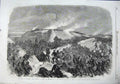 Original Old Antique Print 1864 War Denmark Prussian Battle Redoubt Duppel Army