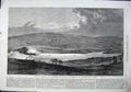 Old Antique Print 1864 Flood Sheffield Bradford Resevoir Broken Dam Art 19th