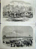 Old Antique Print Volunteer Review Hyde Park 1864 Princess Wales Suite 19th