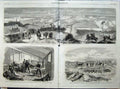 Antique Old Print 1864 War Denmark Battle Duppel Field Hospital Alsen Art 19th