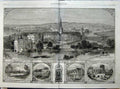 Original Old Antique Print 1864 Shakspeare Stratford-On-Avon Chapel Charlcote