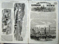 Original Old Antique Print 1864 War Denmark Baggage Waggons King Gate Army