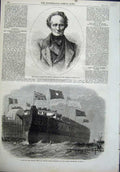 Old Antique Print Portrait Mocquard 1864 Turkish Iron-Clad Sultan Mahmoud 19th
