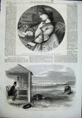 Old Antique Print Electro-Ballistic Apparatus Speed Canon-Shot 1864 Girl 19th