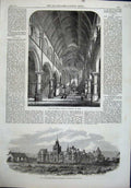 Original Old Antique Print Catholic Cathedral York 1864 Government New Zealand