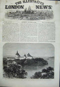 Old Antique Print 1864 Prince Wales Sweden Royal Palace Gripsholm Malar 19th