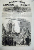 Old Antique Print 1864 Wilts Volunteers Wilton House Herbert Palmerston 19th