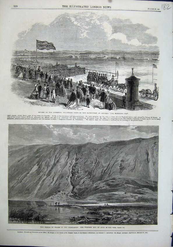 Old Antique Print Prince Wales Highlands Scotland Loch Muick Anitree Art 19th