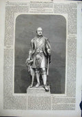 Old Antique Print 1864 Statue Prince Consort Kilt Balmoral Scotland Theed 19th