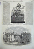 Original Old Antique Print 1864 Goodwood Races Chesterfield Tattersalls London