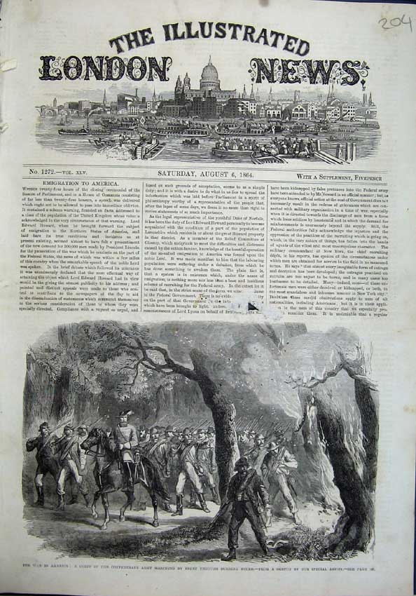 Original Old Antique Print 1864 War America Civil War March Burning Woods Art
