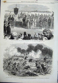 Old Antique Print 1864 Rifle Wimbledon Lady Elcho War America Texan James 19th
