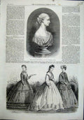 Original Old Antique Print Paris Fashion 1864 Bust Princess Wales Marshall Wood