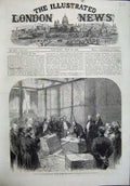 Old Antique Print 1864 Thames Embankment Whitehall Stair Foundation Stone 19th