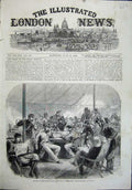 Original Old Antique Print 1864 National Rifle Association Wimbledon Club Sport