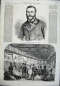 Old Antique Print David Llewellyn Surgeon 1864 Exhibition Aldershott Camp 19th