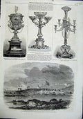 Old Antique Print 1864 Low-Lights Dock Tynemouth Ship Testimonial Marine 19th