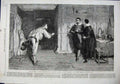 Original Old Antique Print 1864 Puritan'S Challenge Honour Sword Orchardson Art
