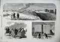 Old Antique Print 1864 Rifle Association Ranges Woolwich Tramway Targets 19th