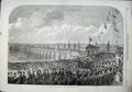 Old Antique Print 1864 View Opening New Pier Deal People Ceremony Flags 19th