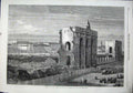 Original Old Antique Print Fine Art 1864 Ruins Great Exhibition Building People