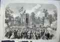 Old Antique Print 1864 Prince Wales Denmark Castle Bernstorf Flags Sketch 19th