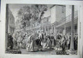 Original Old Antique Print 1864 Promenade Pantiles Turnbridge Wells Families