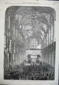 Old Antique Print 1864 Chapel Royal Palace Frederiksborg Denmark Fine Art 19th