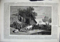 Old Antique Print 1864 Stackyard Farm Barn Horses Hay Cart Fine Art Liber 19th
