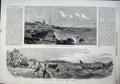 Old Antique Print 1864 Lighthouse Flagstaff Ceylon Cattle Madagascar Sea 19th