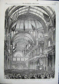 Old Antique Print 1864 Crystal Palace Amsterdam Exhibition Arts Industry 19th
