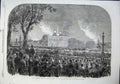 Old Antique Print 1864 Emperor Fete Paris Moorish Pavilion Place Concorde 19th