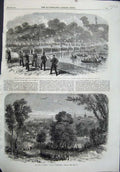 Original Old Antique Print War America 1864 Petersburg Virginia Pontoon Bridge