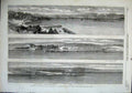 Original Old Antique Print 1864 War Denmark Frederica Strib Snoghoi Ferry Ships