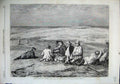 Original Old Antique Print 1864 Fine Art Haymakers Farming Country Linnell 19th